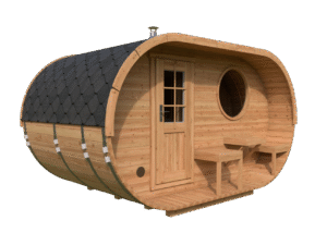 Ovale Sauna 1 mit Terrasse (2,4x4)