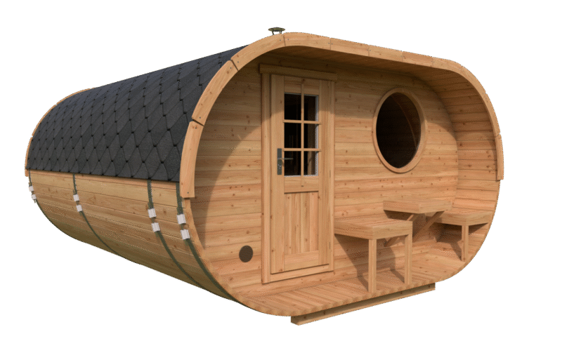 Ovale Sauna 1 mit Terrasse (4,2x4)
